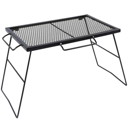 Portable Heavy Duty Folding Steel Campfire Grill Grate for Outdoor Cooking, Black