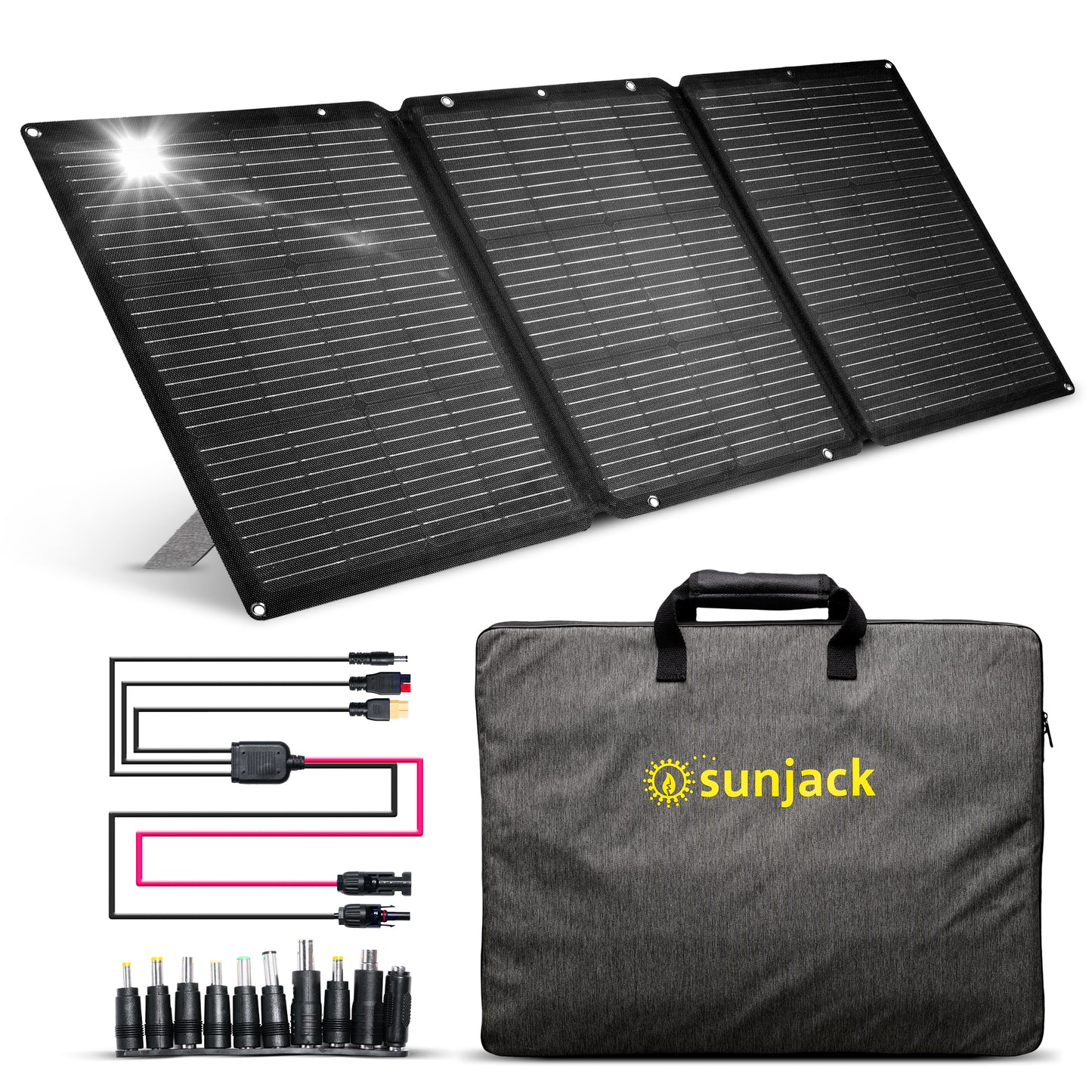 SunJack 120 Watt ETFE Foldable Portable Solar Panel with Kickstands