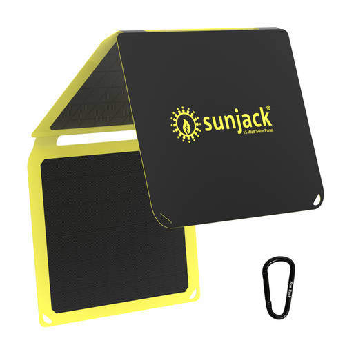 SunJack 15 Watt Foldable ETFE Monocrystalline Solar Panel Charger