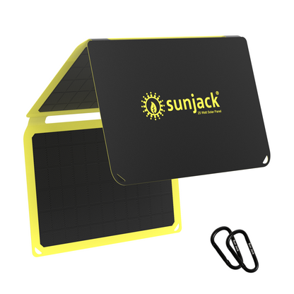 SunJack 25 ワット 折りたたみ式 ETFE 単結晶ソーラー パネル充電器