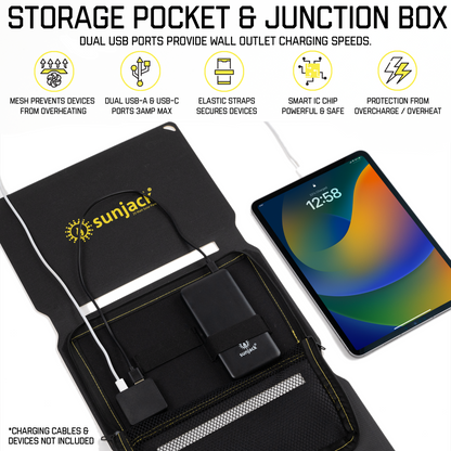 SunJack 25 Watt Foldable ETFE Monocrystalline Solar Panel Charger