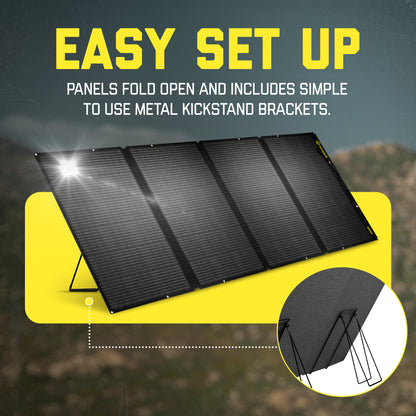 SunJack 400 Watt ETFE Foldable Portable Solar Panel Charger with Bracket Kickstands