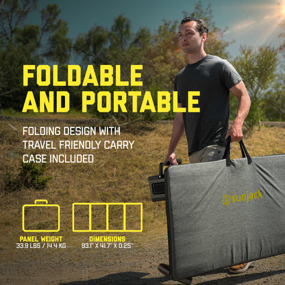 SunJack 400 Watt ETFE Foldable Portable Solar Panel Charger with Bracket Kickstands