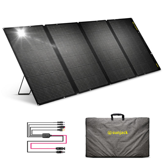 SunJack 400 Watt ETFE Foldable Portable Solar Panel Charger with Bracket Kickstands