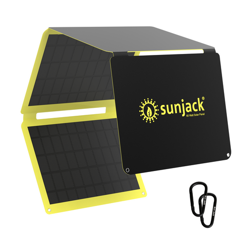SunJack 60 Watt Foldable ETFE Monocrystalline Solar Panel Charger