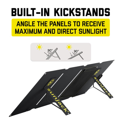 SunJack 80 Watt Solar Kit - Includes Two 40 Watt Foldable Solar Panels with Parallel Adapter Cable