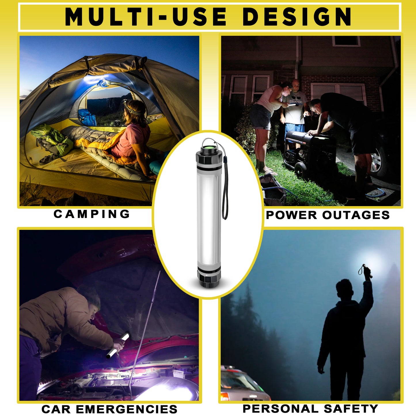 SunJack Waterproof LightStick Camplight with Power Bank