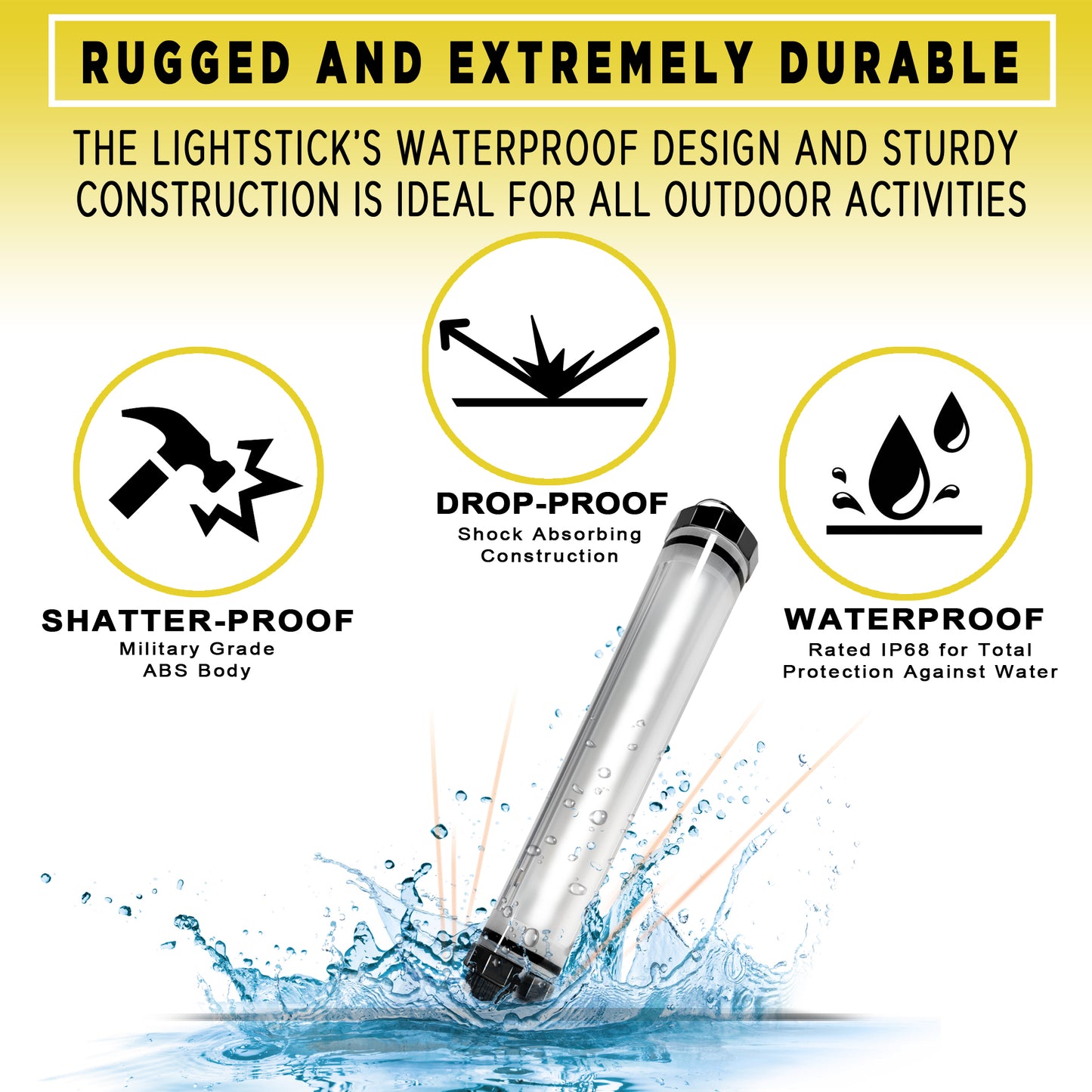 SunJack Waterproof LightStick Camplight with Power Bank