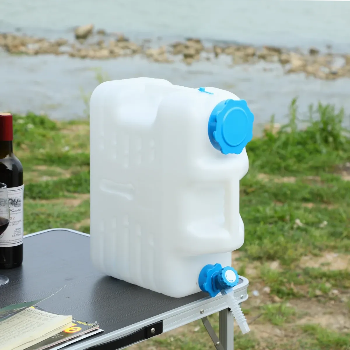 Portable Camping Water Container with Spigot and Wheels
