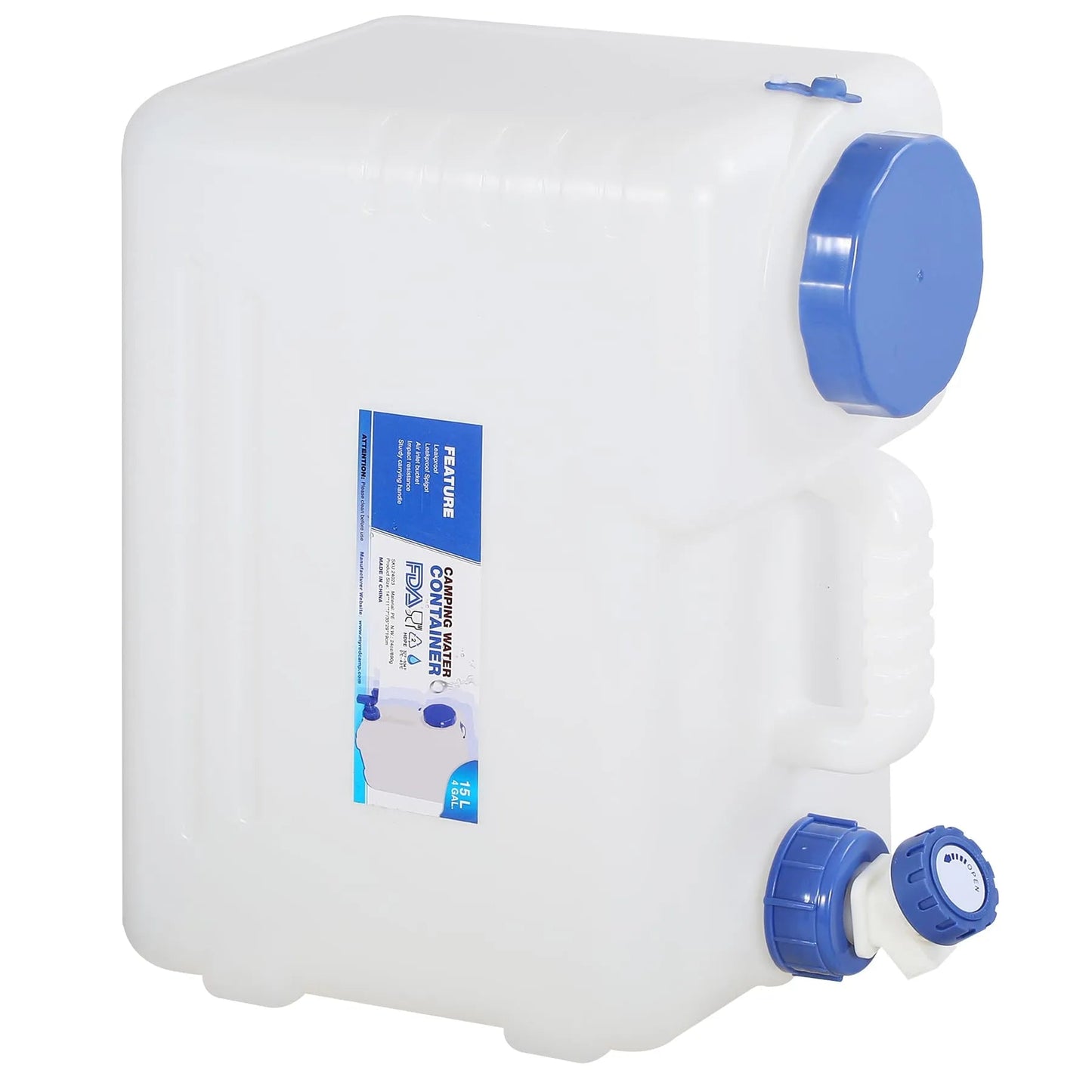 Portable Camping Water Container with Spigot and Wheels