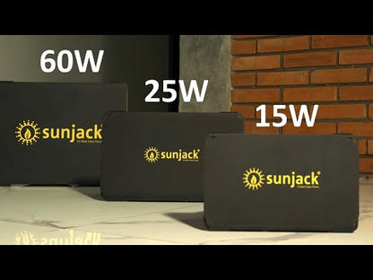 SunJack 25 Watt Foldable ETFE Monocrystalline Solar Panel Charger with Two 10000mAh Power Bank Batteries